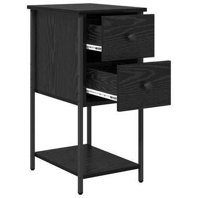 Yöpöytäkaappi 2 pcs Musta tammi 32 x 42 x 70 cm Tekninen puu