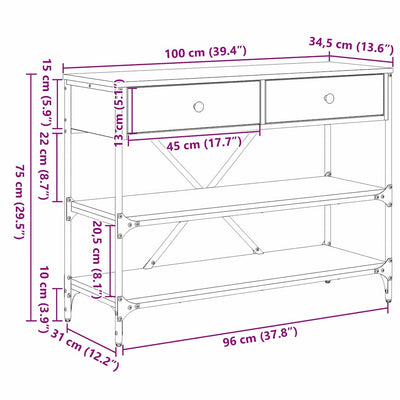 Muut konsolipöytä laatikon kanssa hyllyllä Andromaca (vanha puu)