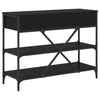 Musta konsolipöytä laatikon kanssa hyllyllä Janel (muut tammi)