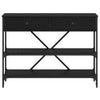 Musta konsolipöytä laatikon kanssa hyllyllä Janel (muut tammi)