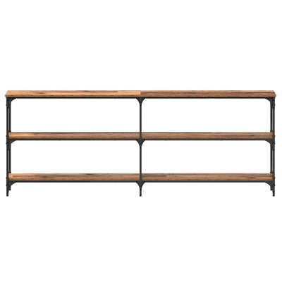 Vanha puu konsolipöytä hyllyllä Kortney 200x29x75cm