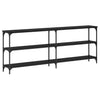 Musta tammi konsolipöytä hyllyllä Adorian 200x29x75cm