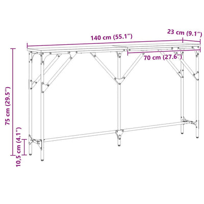 Musta tammi konsolipöytä Agofa 140x23x75cm