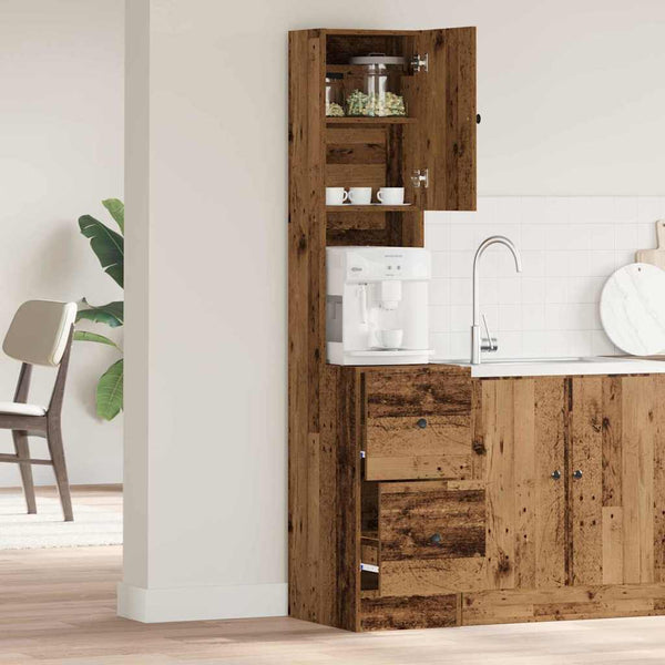 Keittiökaappi laatikon kanssa ovella Vanha puu 32 x 50 x 180 cm