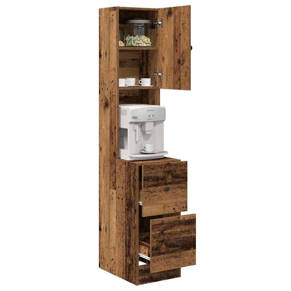 Keittiökaappi laatikon kanssa ovella Vanha puu 32 x 50 x 180 cm