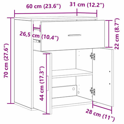 Artesaani tammi sivupöytä Dawoud 60x31x70cm (puinen)