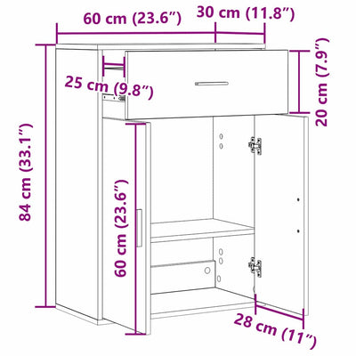 Musta tammi sivupöytä Bont 79x38x80cm (puinen)