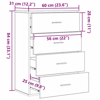 Musta tammi sivupöytä Galena 60x39x80cm (puinen)