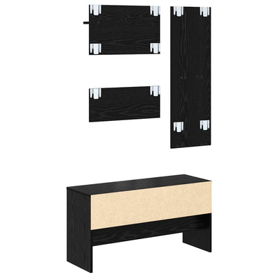 Eteiskalustesetti peilillä 4 pcs Vanha Puu 90 x 31 x 46.5 cm