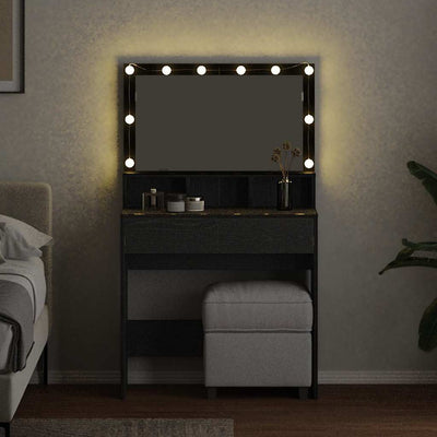 Musta tammi meikkipöytä Jaber 80x41x134.5cm (puinen)