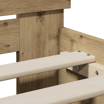 Artesaani tammi sängyn runko päätyllä Brandusoiu 90x200cm (puinen)