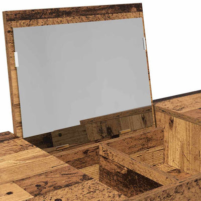 Meikkipöytä peilillä Vanha puu 100 x 45 x 76 cm Tekninen puu