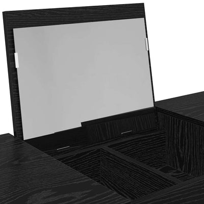 Meikkipöytä peilillä Musta tammi 100 x 45 x 76 cm Tekninen puu