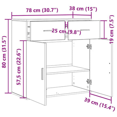 Artesaani tammi sivupöytä Calenic 79x38x80cm (puinen)