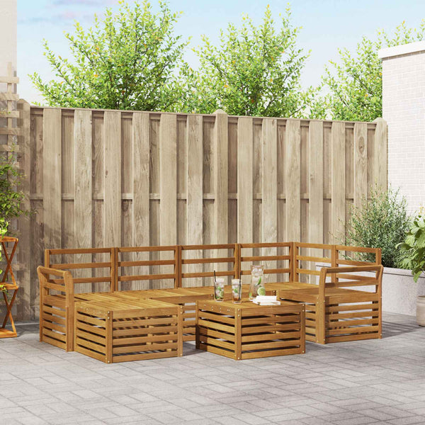 Ulkosohvakokoelma 7 kpl Luonnollinen Polyesteri