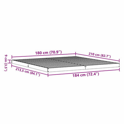 Valkoinen lattiapunkka Venustian 180x210cm (mänty)