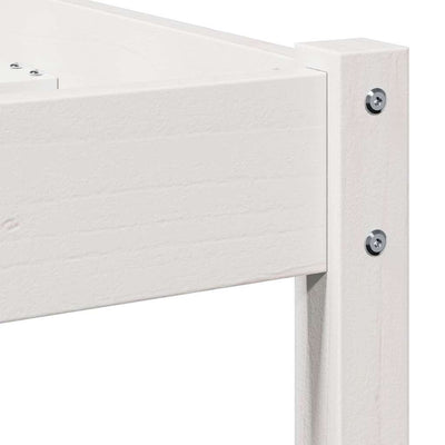 Valkoinen sänkykehys päätyllä Nicolaus 210x80cm (mänty)