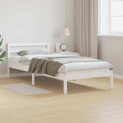 Sänkykehys päätyllä Valkoinen 210 x 80 cm Täysi mänty
