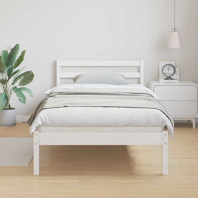 Sänkykehys päätyllä Valkoinen 210 x 80 cm Täysi mänty