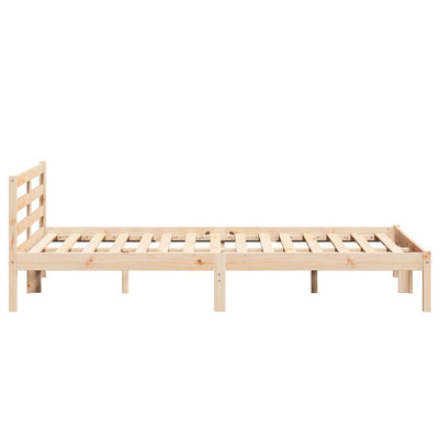 Sänkykehys päätyllä Ruskea 210 x 140 cm Täysi mänty