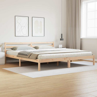 Sänkykehys päätyllä Ruskea 210 x 180 cm Täysi mänty