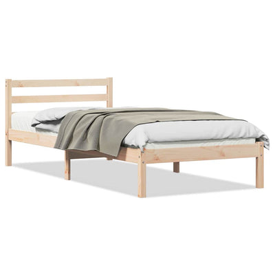 Sänkykehys päätyllä Ruskea 220 x 80 cm Täysi mänty