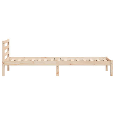Sänkykehys päätyllä Ruskea 220 x 80 cm Täysi mänty