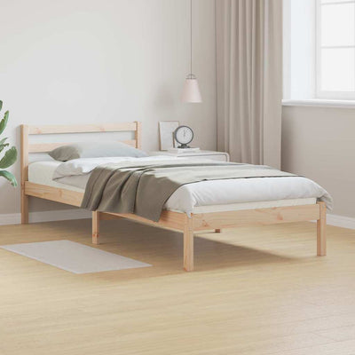 Sänkykehys päätyllä Ruskea 220 x 90 cm Täysi mänty