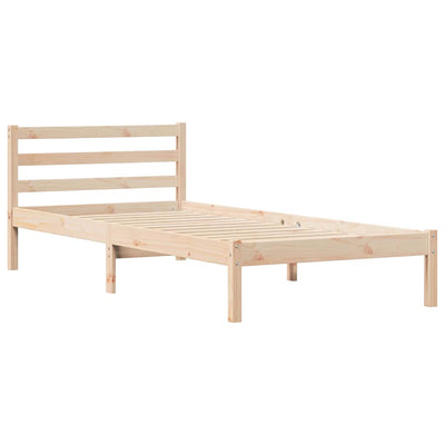 Sänkykehys päätyllä Ruskea 220 x 90 cm Täysi mänty