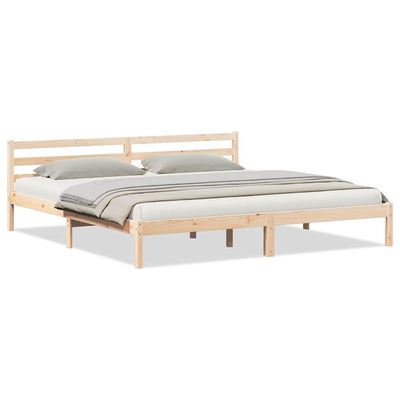 Sänkykehys päätyllä Ruskea 220 x 180 cm Täysi mänty