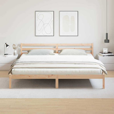 Sänkykehys päätyllä Ruskea 220 x 200 cm Täysi mänty