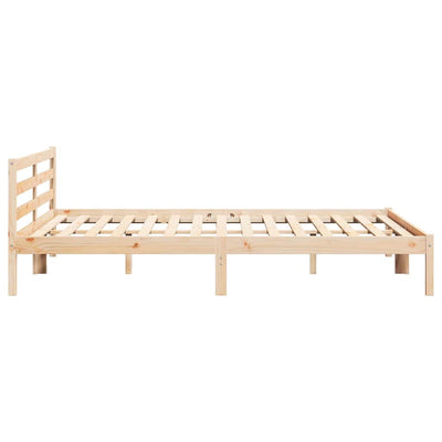 Sänkykehys päätyllä Ruskea 220 x 200 cm Täysi mänty