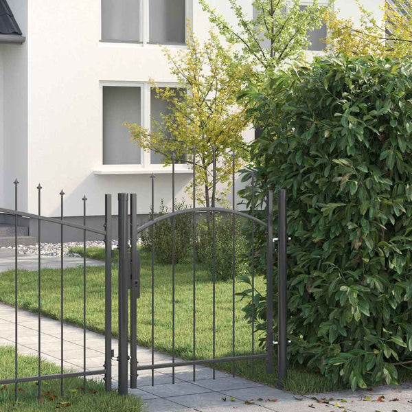 Puutarhaportti WOERDEN 1,25 m Lukittava Teräs Harmaa