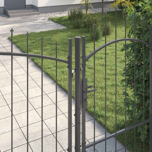 Puutarhaportti WOERDEN 175 x 400 cm Lukittava Teräs Harmaa