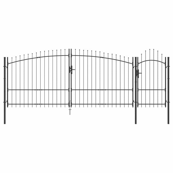Puutarhaportti WOERDEN 200 x 400 cm Lukittava Teräs Harmaa