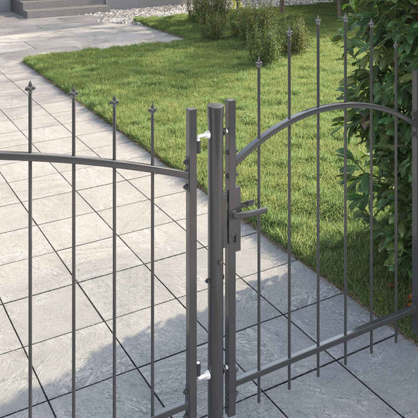 Puutarhaportti WOERDEN 100 x 500 cm Lukittava Teräs Harmaa