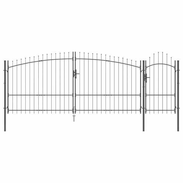 Puutarhaportti WOERDEN 175 x 500 cm Lukittava Teräs Harmaa