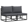 Musta alumiininen ulkokaluste tyynyllä