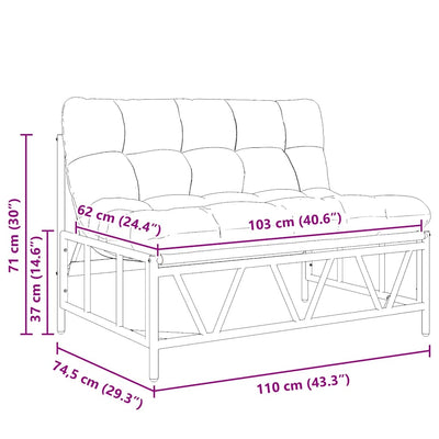 Vaaleanharmaa puutarhapenkki Suray 110x75x71cm (teräs)