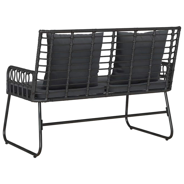 Puutarhapenkki antrasiitti ja musta polyrottinki