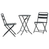 3 osainen Puutarhan Bistro Set Antrasiitti Teräksestä