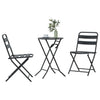 3 osainen Puutarhan Bistro Set Antrasiitti Teräksestä