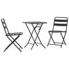 Antrasiitti Teräksinen Puutarhan Bistro Set 3 osaa