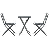 Antrasiitti Teräksinen Puutarhan Bistro Set 3 osaa