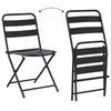 Antrasiitti Teräksinen Puutarhan Bistro Set 3 osaa