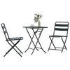 Antrasiitti Teräksinen Puutarhan Bistro Set 3 osaa