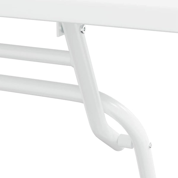 Valkoinen Teräksinen Bistro Set 3 osaa Puutarhaan