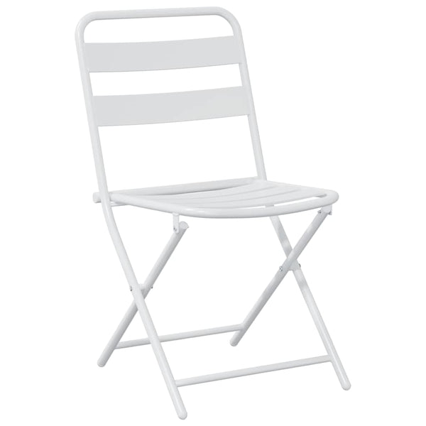 Valkoinen Teräksinen Bistro Set 3 osaa Puutarhaan