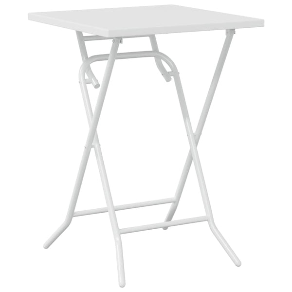 Valkoinen Teräksinen Bistro Set 3 osaa Puutarhaan