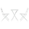 Valkoinen Teräksinen Bistro Set 3 osaa Puutarhaan